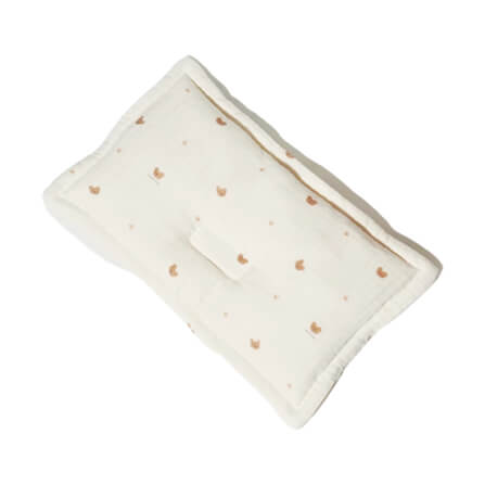 หมอนหลุมเด็กอ่อน LIETO ขนาด 28X20X5 ซม. ลายหมี เนื้อผ้าคอตตอน 100% ระบายอากาศได้ดี_0