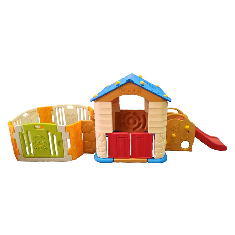 บ้านเด็กเล่นพร้อมสไลเดอร์ต่อคอกกั้นเด็ก รุ่น Play House Slide + Baby Room Eduplay_1