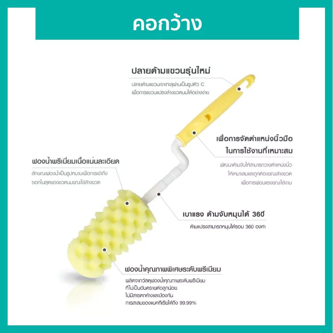 ชุดแปรงล้างขวดนม LIETO คอกว้าง แพ็ค 3 สีเบจ_3