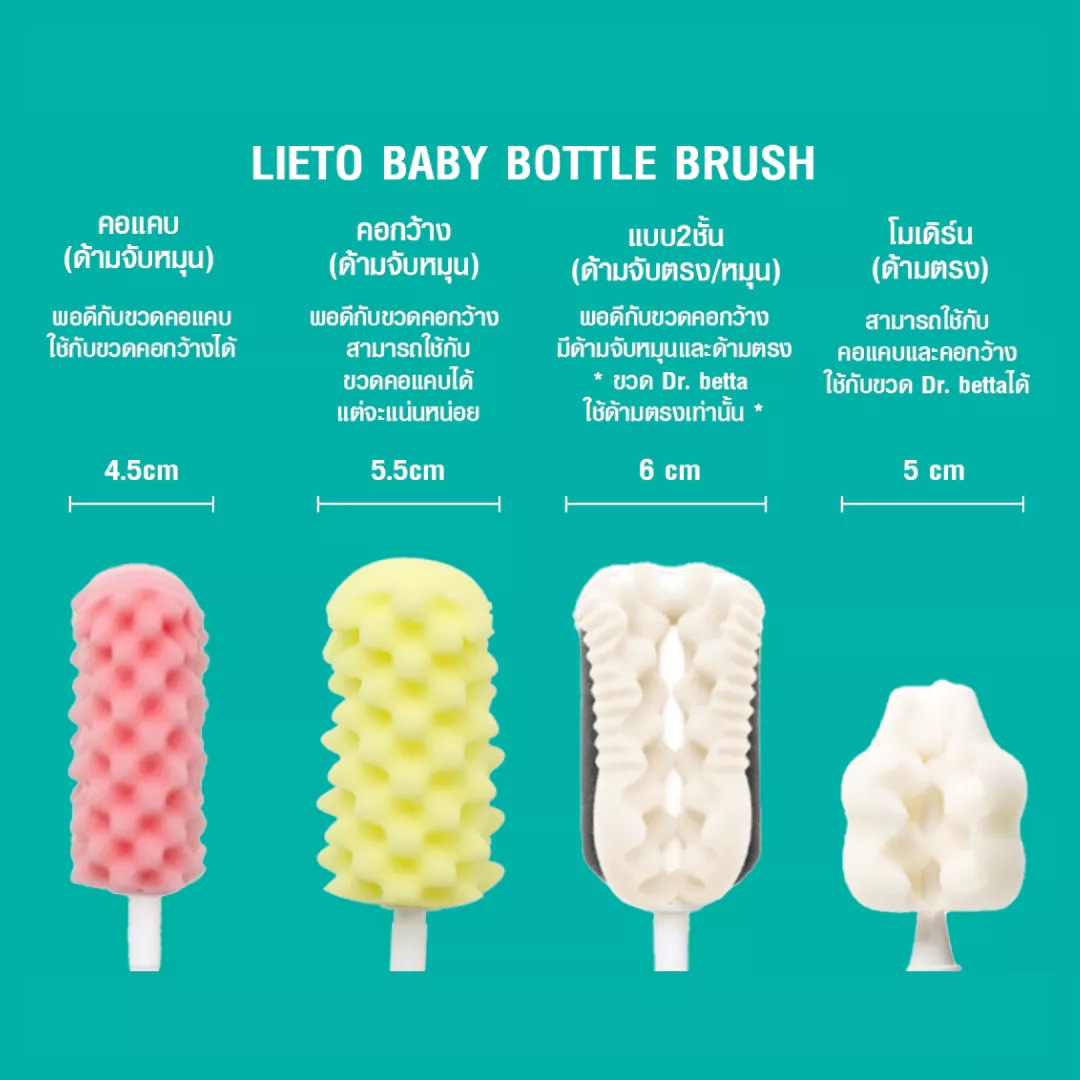 ชุดแปรงล้างขวดนม LIETO คอกว้าง แพ็ค 3 สีเบจ_6