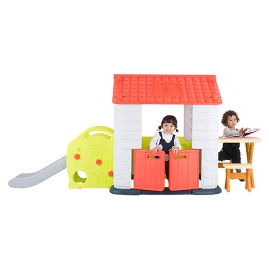 บ้านเด็กเล่นพร้อมโต๊ะเก้าอี้และสไลเดอร์ Eduplay รุ่น Play House Slide Table&Chair Set 