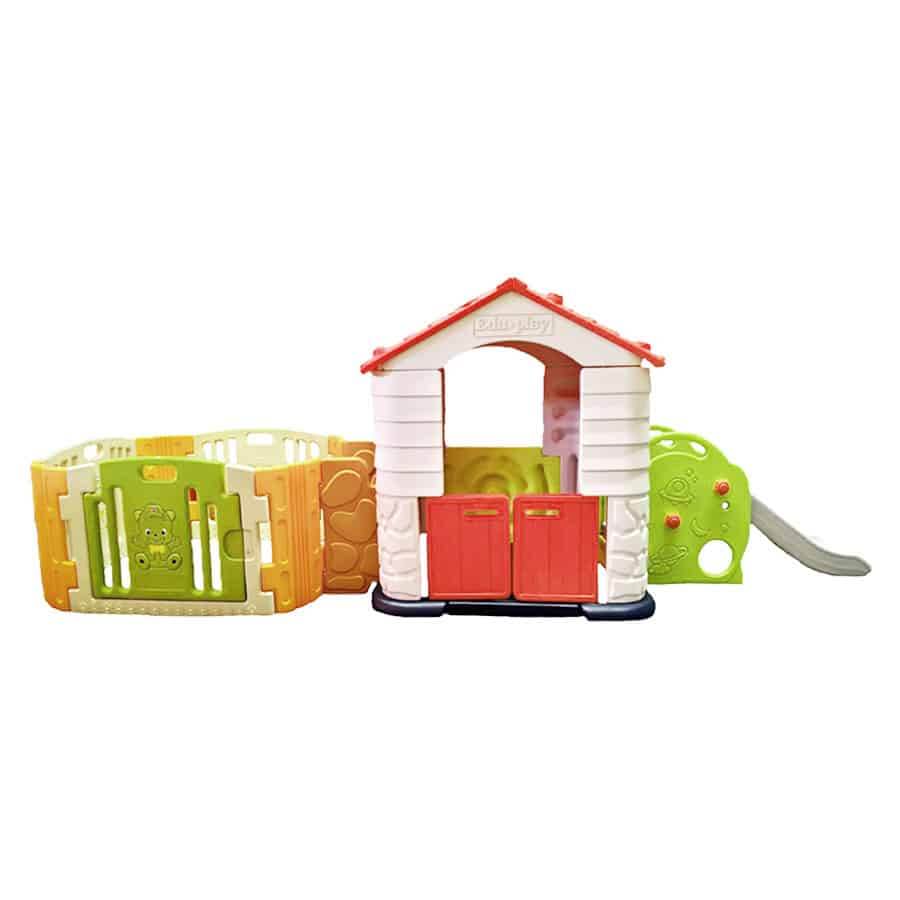 บ้านเด็กเล่นพร้อมสไลเดอร์ต่อคอกกั้นเด็ก รุ่น Play House Slide + Baby Room Eduplay