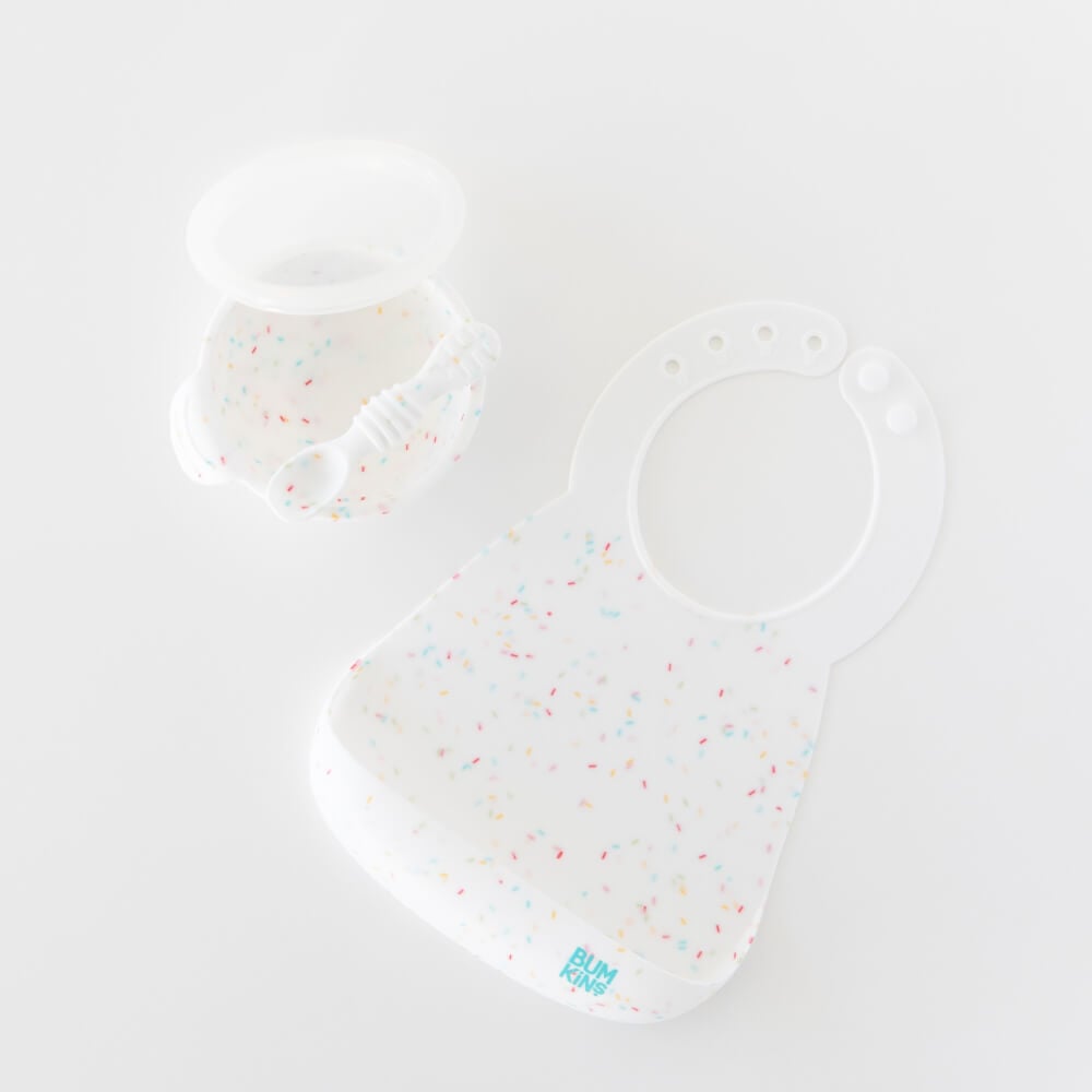 ผ้ากันเปื้อนซิลิโคน Bumkins Silicone Bib Vanilla Sprinkle		 		 		