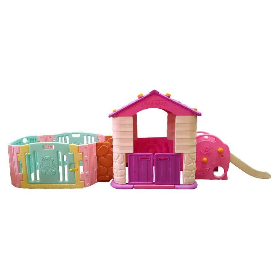 บ้านเด็กเล่นพร้อมสไลเดอร์ต่อคอกกั้นเด็ก รุ่น Play House Slide + Baby Room Eduplay