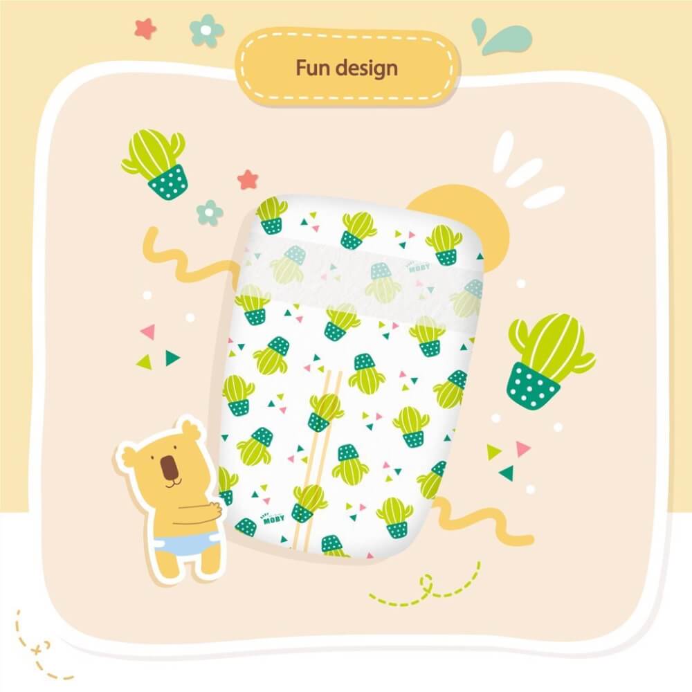 ผ้าอ้อมสำเร็จรูป ชนิดเทป Diaper Tape BABY MOBY ไซส์ S