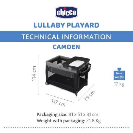 เตียงเด็ก Lullaby Playard พับเก็บได้ Chicco_3