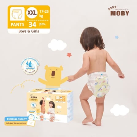 ผ้าอ้อมสำเร็จรูป ชนิดกางเกง Pants Diapers BABY MOBY ไซส์ XXL_3