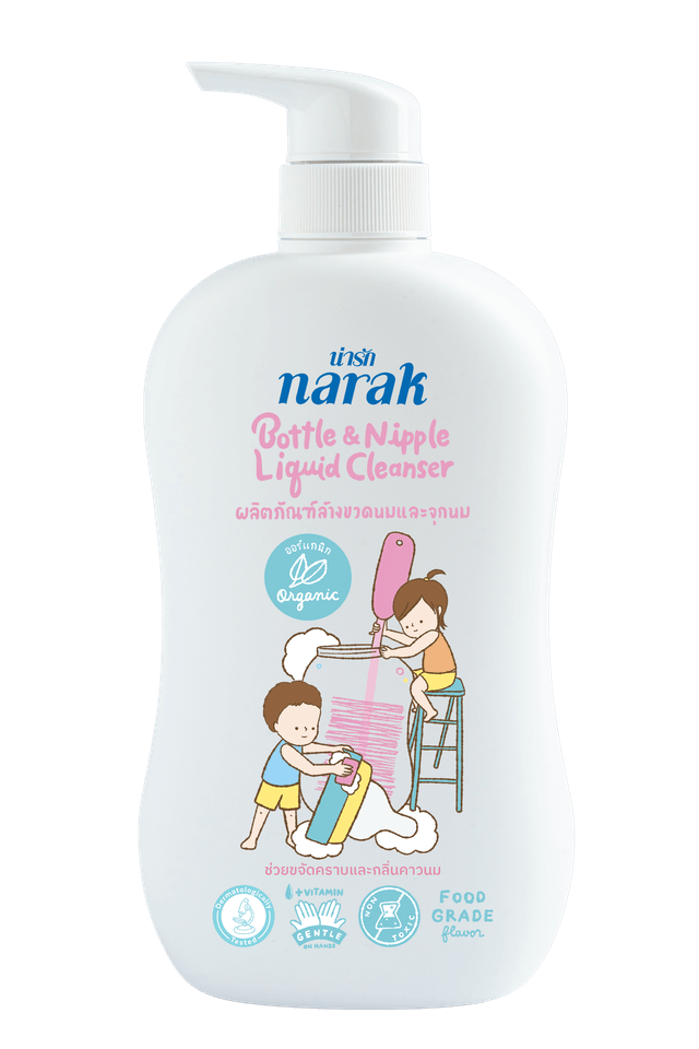 ผลิตภัณฑ์ล้างขวดนมและจุกนม NARAK น่ารักออร์แกนิก 600มล.