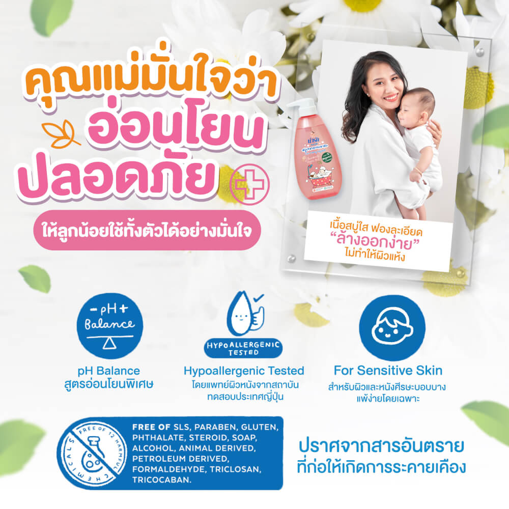 สบู่เหลวอาบและสระออร์แกนิก Narak คาโมมายล์&อาร์แกนออยล์  465 มล.