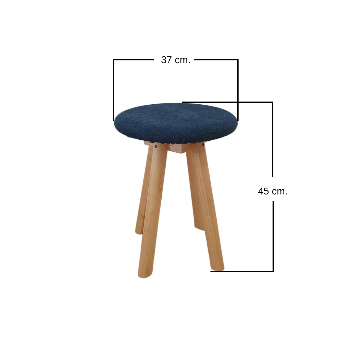 สตูล EASYCOZY MINISTOOL03 ย้อมสีวอลนัท เบาะสีน้ำเงิน_4