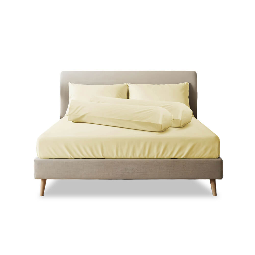 ชุดผ้าปูที่นอน 3.5 ฟุต 3 ชิ้น SLEEPHAPPY รุ่น Cloud soft bed sheet Set B สีเหลืองอ่อน