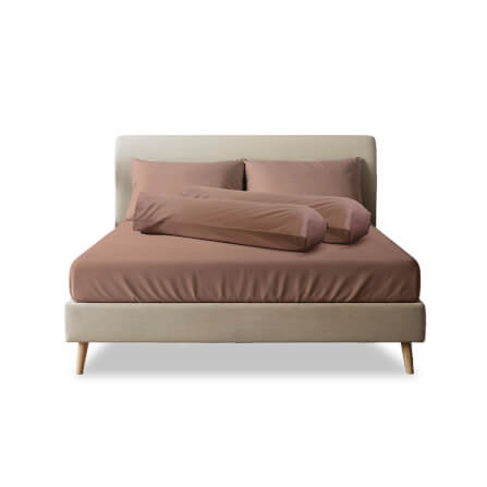 ชุดผ้าปูที่นอน 6 ฟุต 5 ชิ้น SLEEPHAPPY รุ่น Cloud soft bed sheet Set B สีน้ำตาล_0