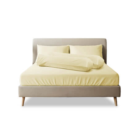 ชุดผ้าปูที่นอน 3.5 ฟุต 3 ชิ้น SLEEPHAPPY รุ่น Cloud soft bed sheet Set B สีเหลืองอ่อน_0