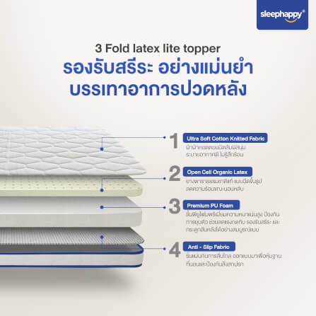 ที่นอน 3 พับ 3.5 ฟุต SLEEPHAPPY 3 FOLD LATEX LITE_2