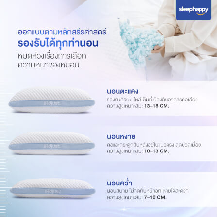 หมอนสุขภาพปรับความสูง-ต่ำได้ SLEEPHAPPY รุ่น IADJUST PILLOW_4