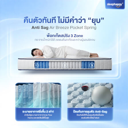 ที่นอนพ็อกเก็ตสปริง 6 ฟุต SLEEPHAPPY ATLANTIS LITE หนา 8 นิ้ว_4