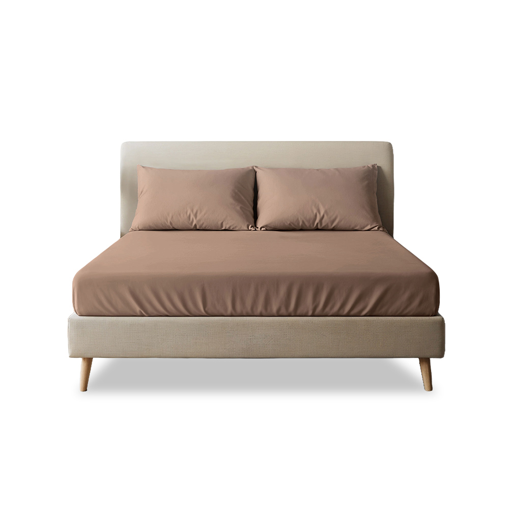 ชุดผ้าปูที่นอน 6 ฟุต 3 ชิ้น SLEEPHAPPY รุ่น CLOUD SOFT BED SHEET SET A สีน้ำตาล_0