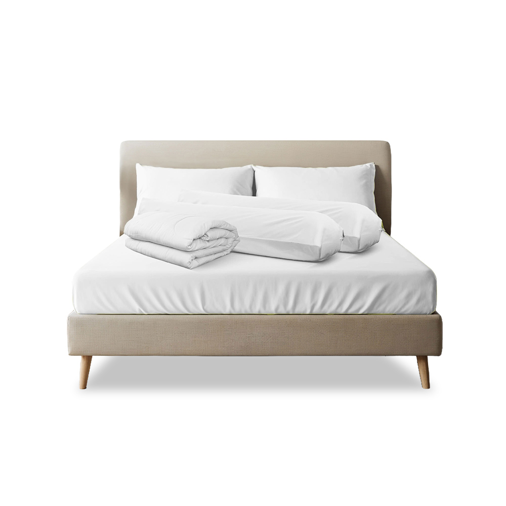ชุดผ้าปูที่นอน 5 ฟุต 6 ชิ้น SLEEPHAPPY รุ่น CLOUD SOFT BED SHEET SET C (รวมผ้านวม) สีขาว_0