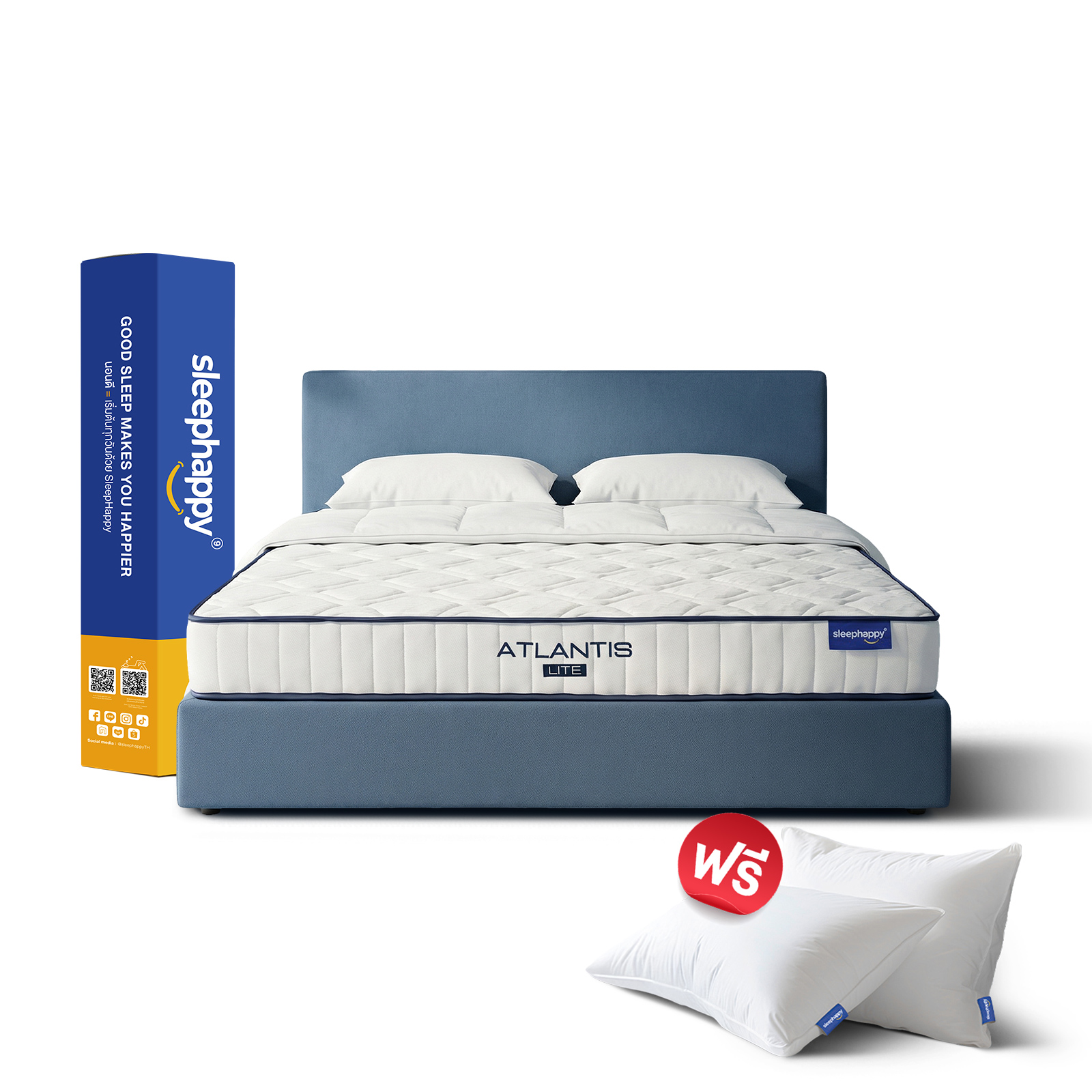 ที่นอนพ็อกเก็ตสปริง 3.5 ฟุต SLEEPHAPPY ATLANTIS LITE หนา 8 นิ้ว_0