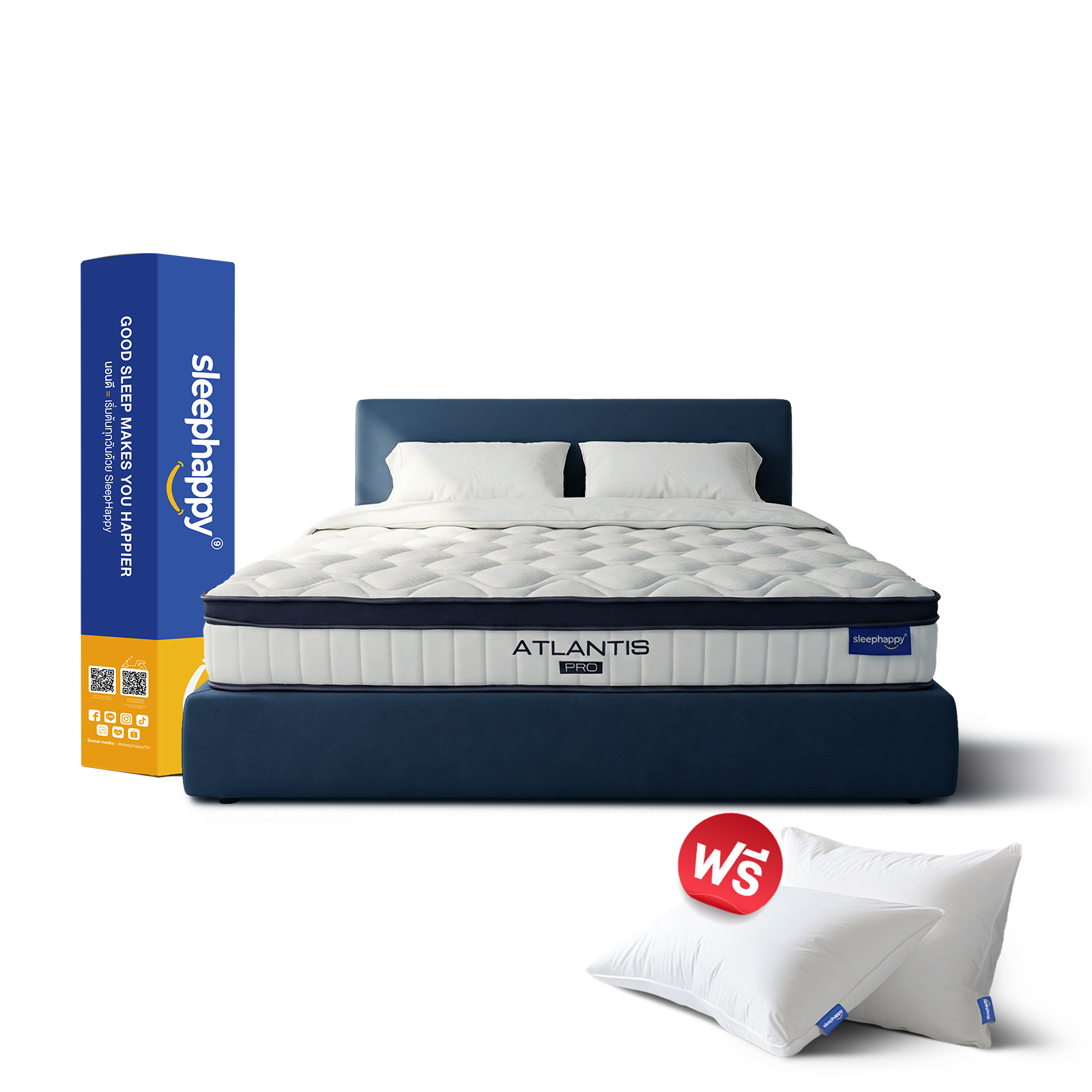 ที่นอนพ็อกเก็ตสปริง 5 ฟุต SLEEPHAPPY ATLANTIS PRO หนา 10 นิ้ว_0