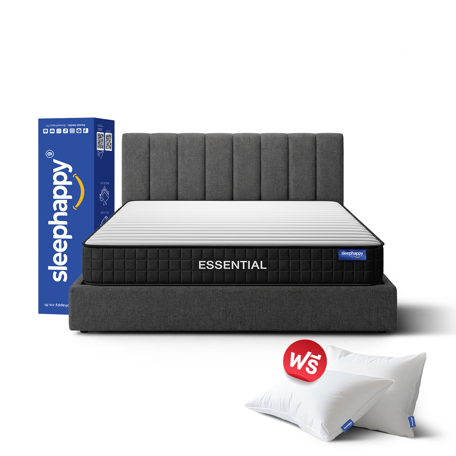 ที่นอนพ็อกเก็ตสปริงคุณภาพ 5 ฟุต SLEEPHAPPY รุ่น ESSENTIAL หนา 8 นิ้ว_0