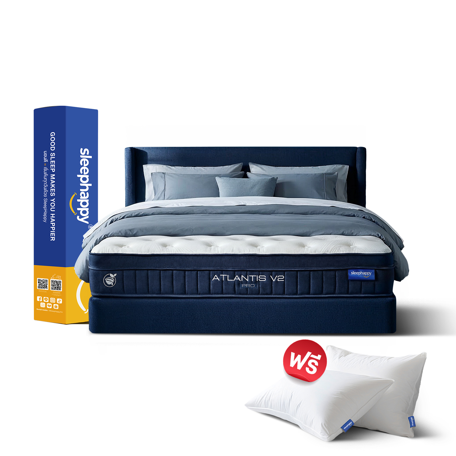 ที่นอนพ็อกเก็ตสปริง 6 ฟุต SLEEPHAPPY ATLANTIS V2 PRO หนา 11 นิ้ว_0
