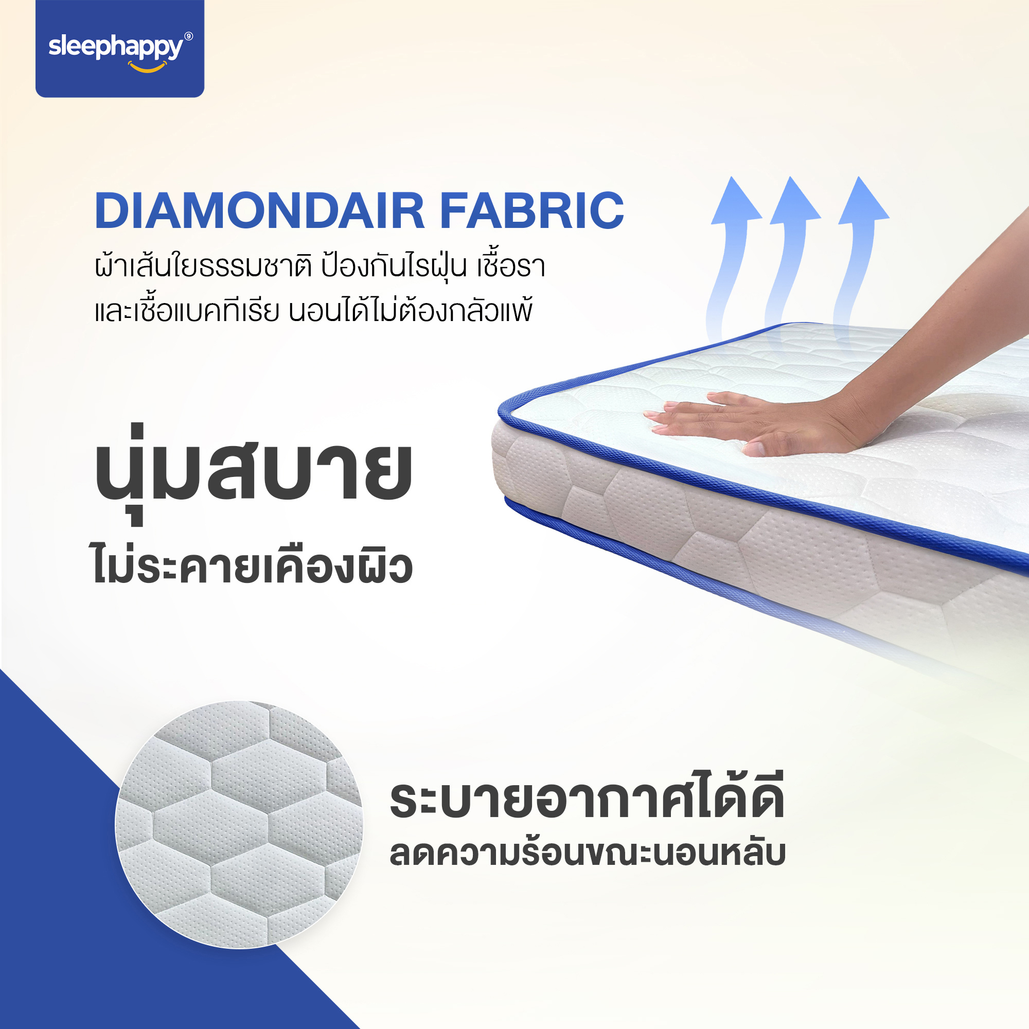 ที่นอน 3 พับ 5 ฟุต SLEEPHAPPY 3 FOLD LATEX TOPPER_5