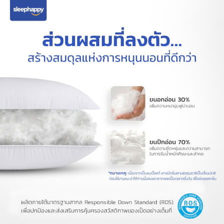 หมอนหนุนหมอนขนเป็ดแท้ SLEEPHAPPY _3