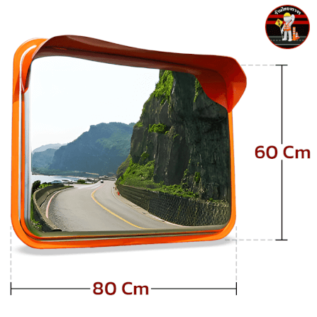 กระจกโค้งสี่เหลี่ยม ไทยจราจร ชนิดสแตนเลส ขนาด 60 x 80 Cm. รวมประกับจับเสา_3