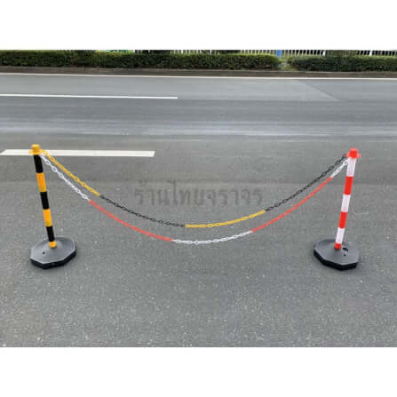 เสากั้นทางเดินพลาสติก ไทยจราจร สีแดง-ขาว_3