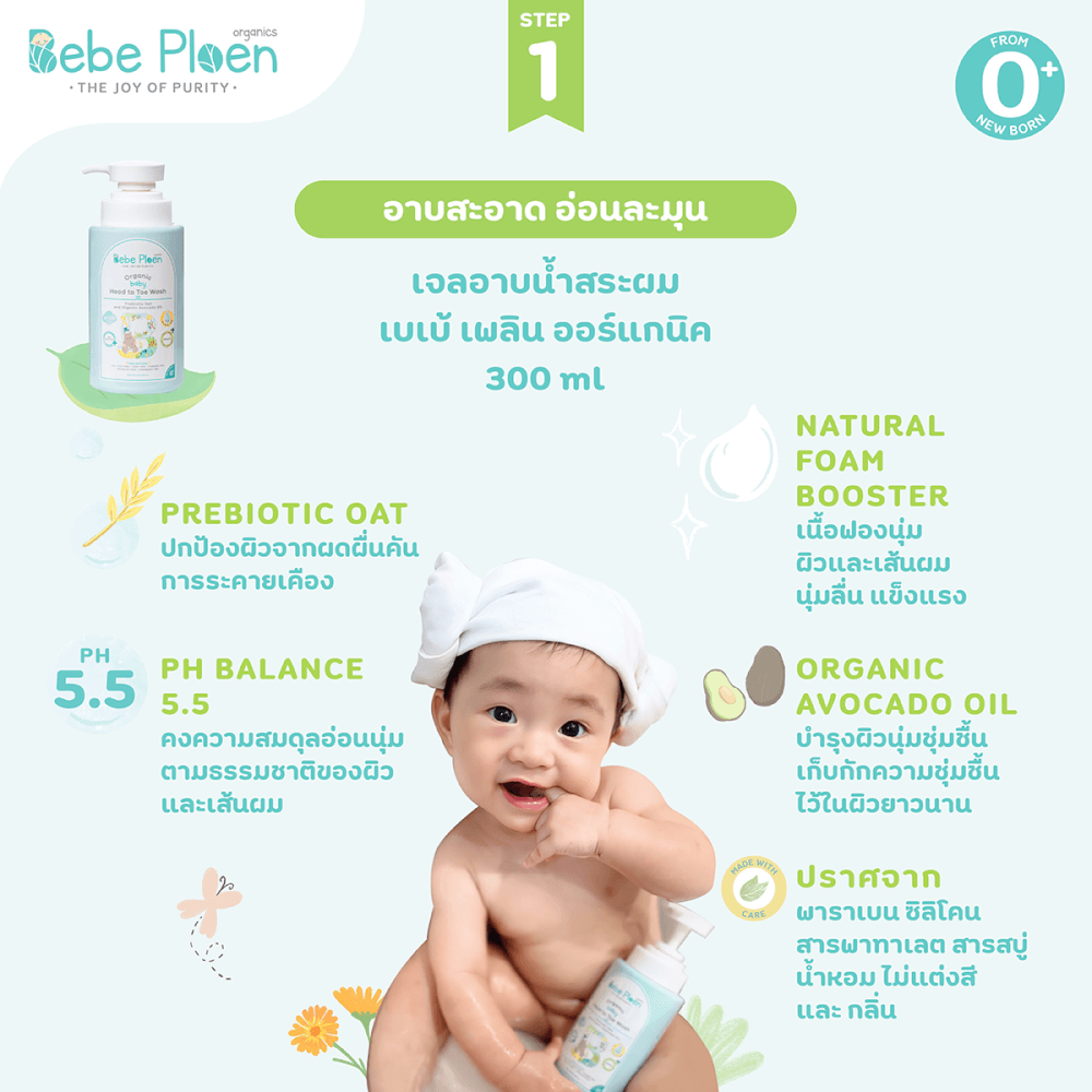 ชุดเชตครบเครื่องเรื่องการอาบน้ำ เบเบ้ เพลิน ออร์แกนิค