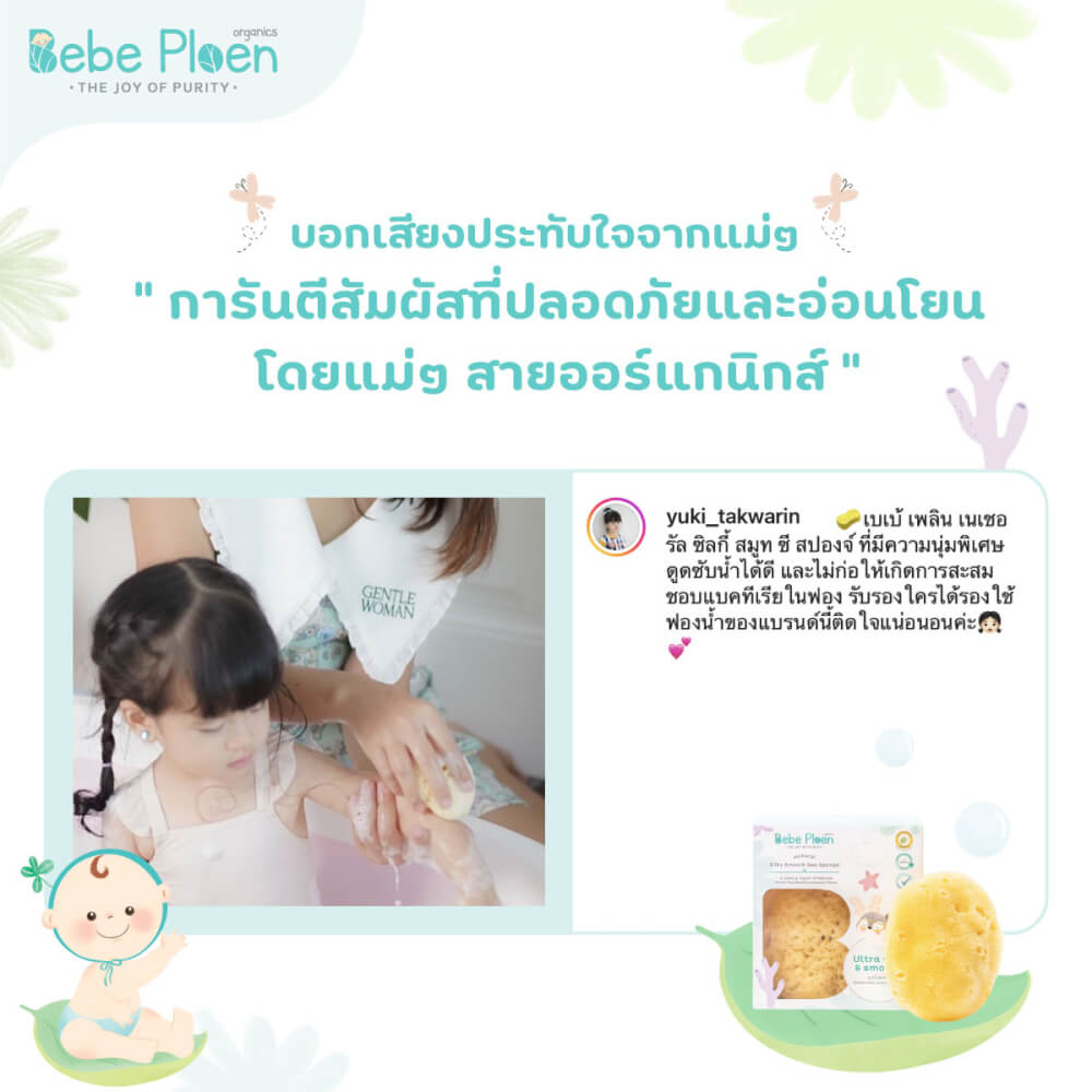 ฟองน้ำสายพันธุ์ธรรมชาติ 100% เบเบ้ เพลิน ออร์แกนิค (ขนาดใหญ่)