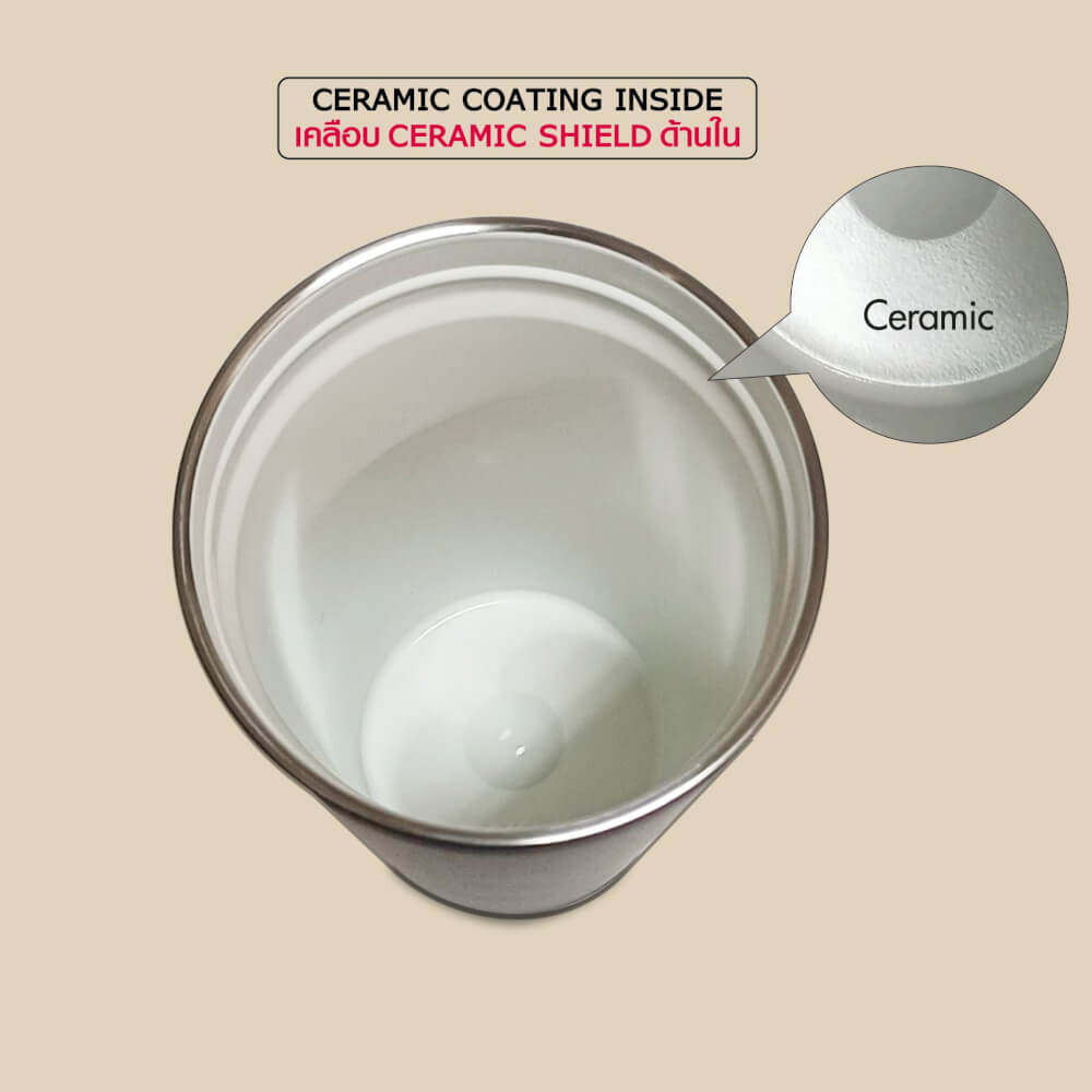 แก้วสุญญากาศ ICEBASE รุ่น VLA-202BE เคลือบผิว CERAMIC ขนาด 500 ML สีเบจ