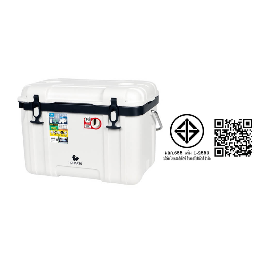 กระติกน้ำแข็งเก็บความเย็น ICEBASE (PU FOAM INJECTION) รุ่น CLP-311WH (HERCULES) ขนาด 26 ลิตร สีขาว