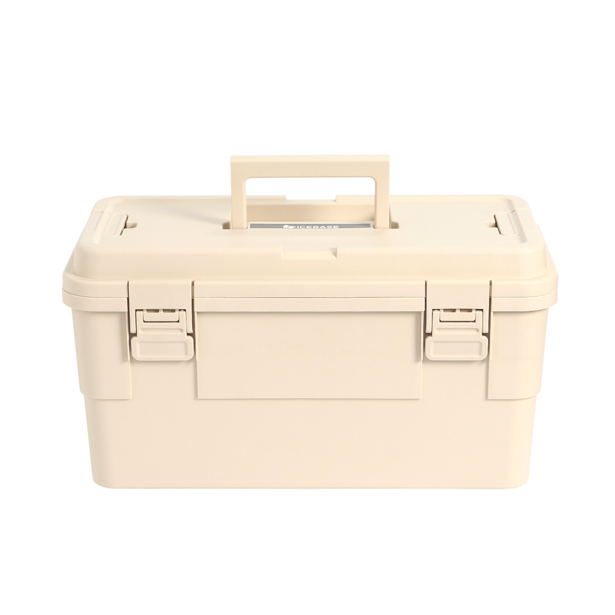 กล่องอเนกประสงค์พร้อมถาดใส่ของ ICEBASE รุ่น XC-003BE (SOLO) ขนาด 15 ลิตร สีเบจ_0