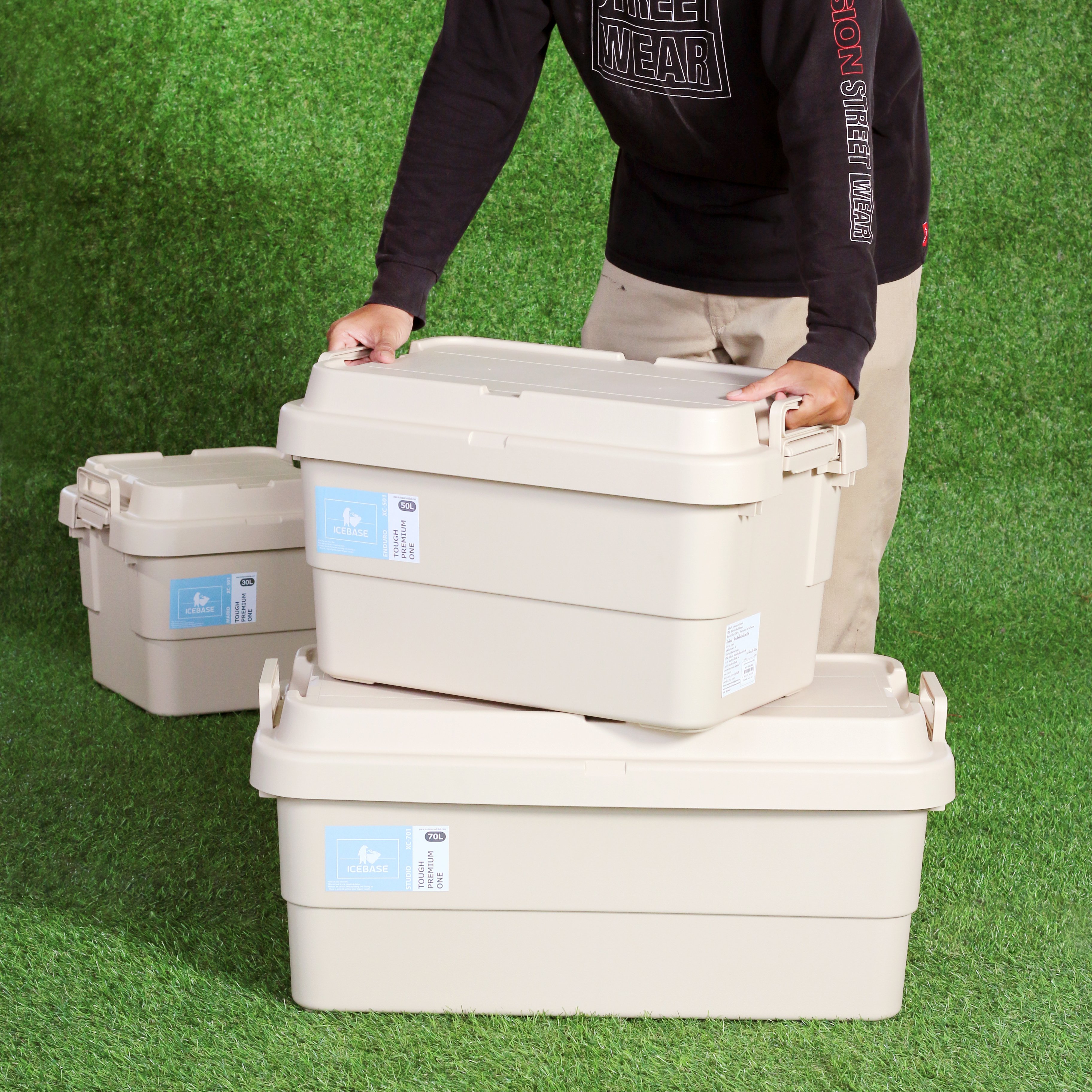 กล่องอเนกประสงค์ ICEBASE รุ่น XC-701BE ขนาด 70 ลิตร สีเบจ_10