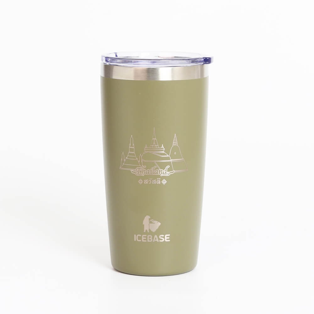 แก้วเก็บความเย็น ICEBASE รุ่น VLS-702GN (THAI CULTURE) ขนาด 600 มิลลิลิตร สีเขียว