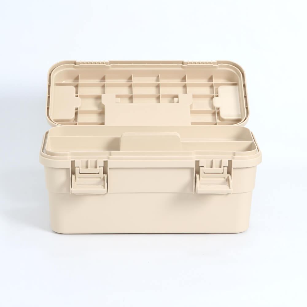 กล่องอเนกประสงค์พร้อมถาดใส่ของ ICEBASE รุ่น XC-002BE (DINO) ขนาด 6.5 ลิตร สีเบจ
