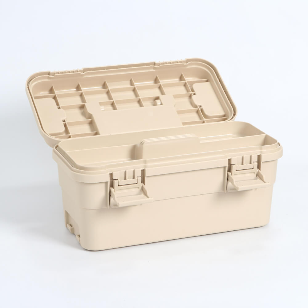 กล่องอเนกประสงค์พร้อมถาดใส่ของ ICEBASE รุ่น XC-002BE (DINO) ขนาด 6.5 ลิตร สีเบจ