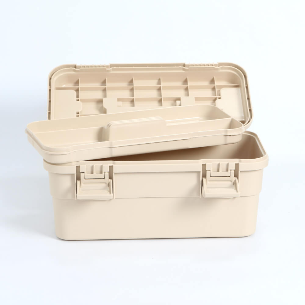 กล่องอเนกประสงค์พร้อมถาดใส่ของ ICEBASE รุ่น XC-002BE (DINO) ขนาด 6.5 ลิตร สีเบจ