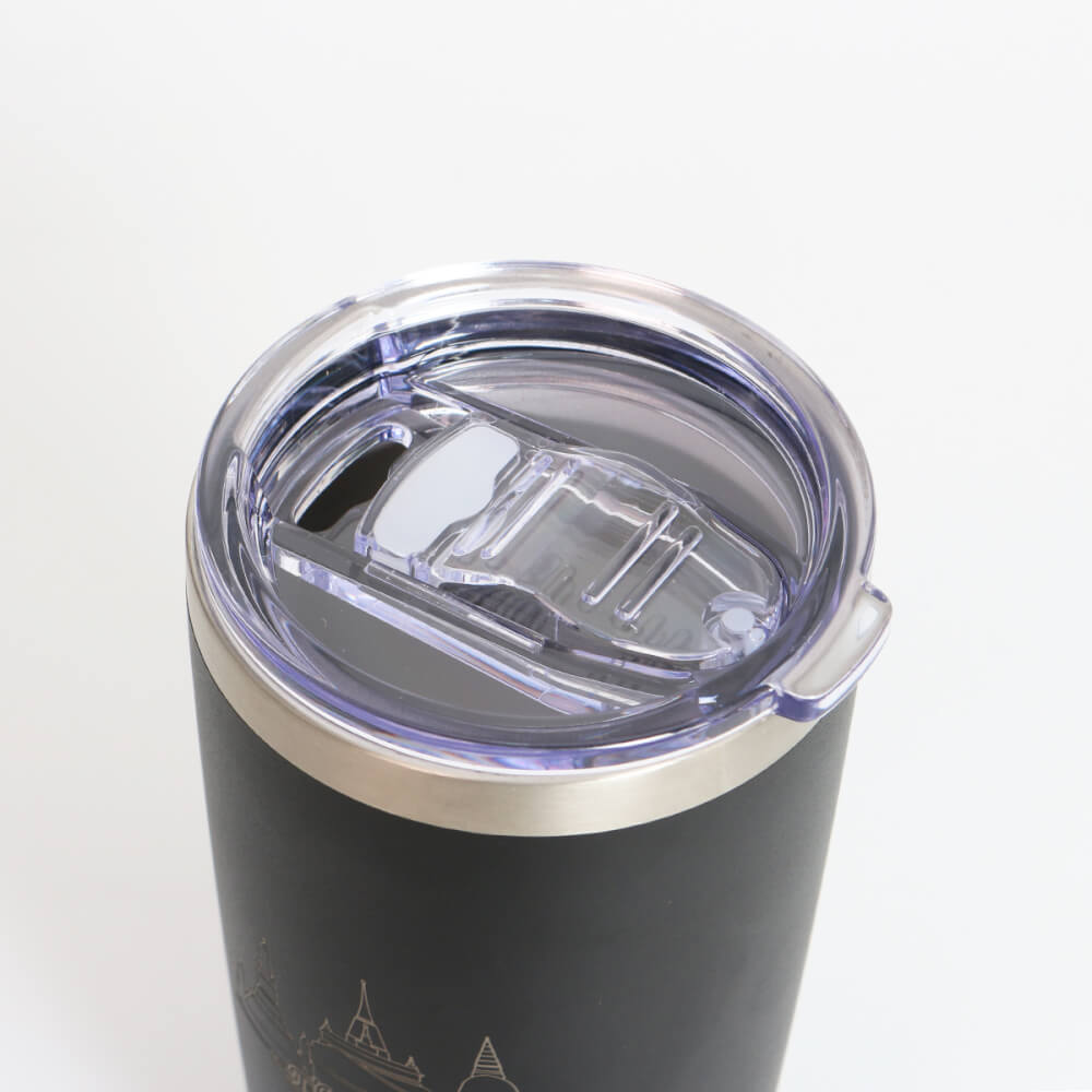 แก้วเก็บความเย็น ICEBASE รุ่น VLS-702BK (THAI CULTURE) ขนาด 600 มิลลิลิตร สีดำ