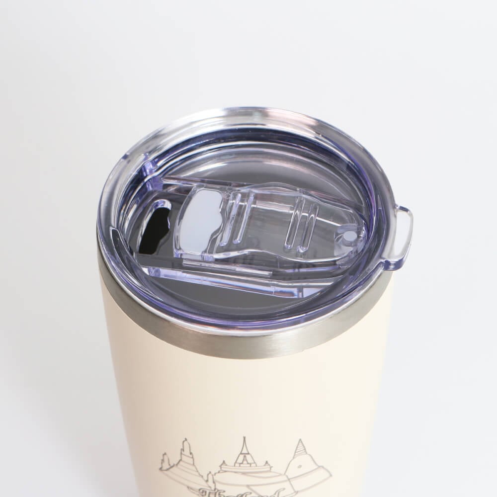 แก้วเก็บความเย็น ICEBASE รุ่น VLS-702BE (THAI CULTURE) ขนาด 600 มิลลิลิตร สีเบจ