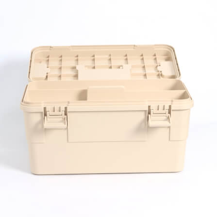 กล่องอเนกประสงค์พร้อมถาดใส่ของ ICEBASE รุ่น XC-003BE (SOLO) ขนาด 15 ลิตร สีเบจ_5