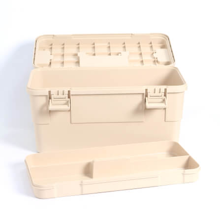 กล่องอเนกประสงค์พร้อมถาดใส่ของ ICEBASE รุ่น XC-003BE (SOLO) ขนาด 15 ลิตร สีเบจ_7