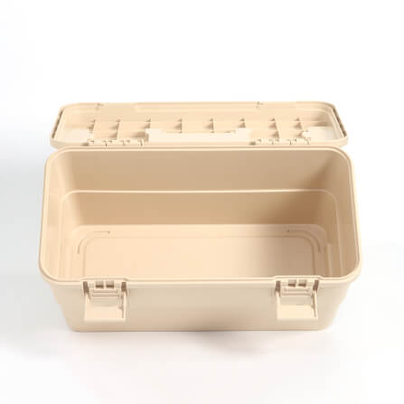 กล่องอเนกประสงค์พร้อมถาดใส่ของ ICEBASE รุ่น XC-003BE (SOLO) ขนาด 15 ลิตร สีเบจ_8