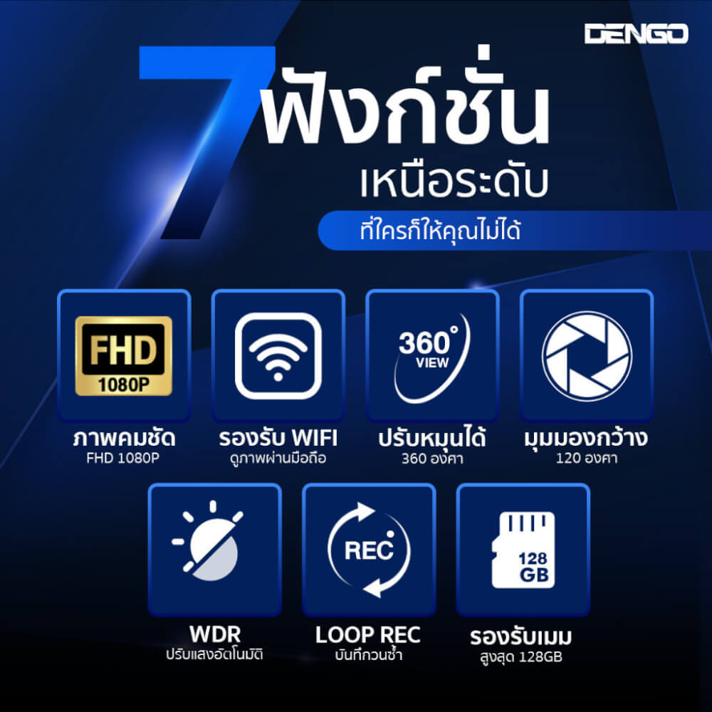 กล้องติดรถยนต์ DENGO VISION WIFI