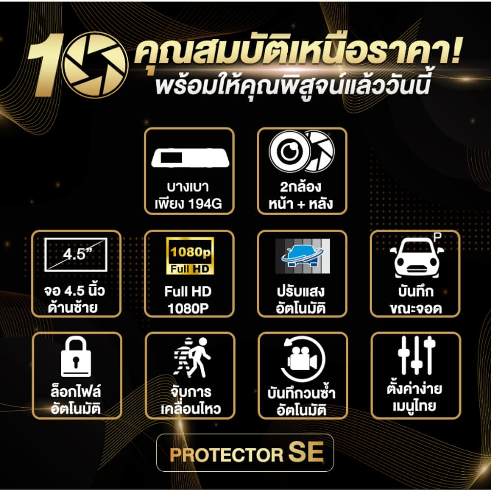 กล้องติดรถยนต์ Dengo Protector SE