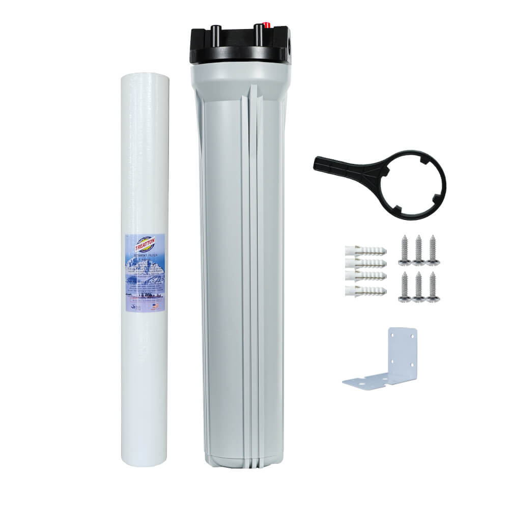 เครื่องกรองน้ำใช้ 1 ขั้นตอน WATERWAY สีเทา ขนาด 20 นิ้ว พร้อมไส้กรอง PP 5 ไมครอน รุ่น HS20WT-PP