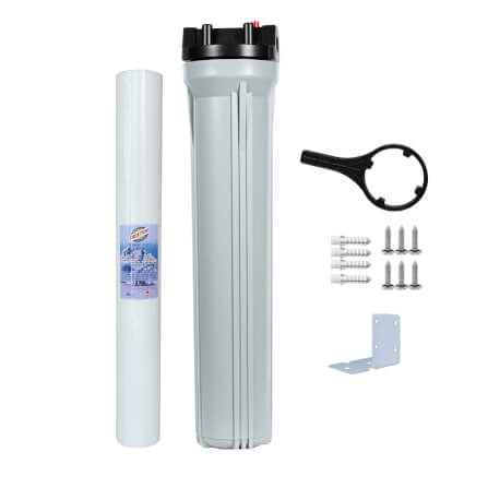เครื่องกรองน้ำใช้ 1 ขั้นตอน WATERWAY สีเทา ขนาด 20 นิ้ว พร้อมไส้กรอง PP 5 ไมครอน รุ่น HS20WT-PP_0