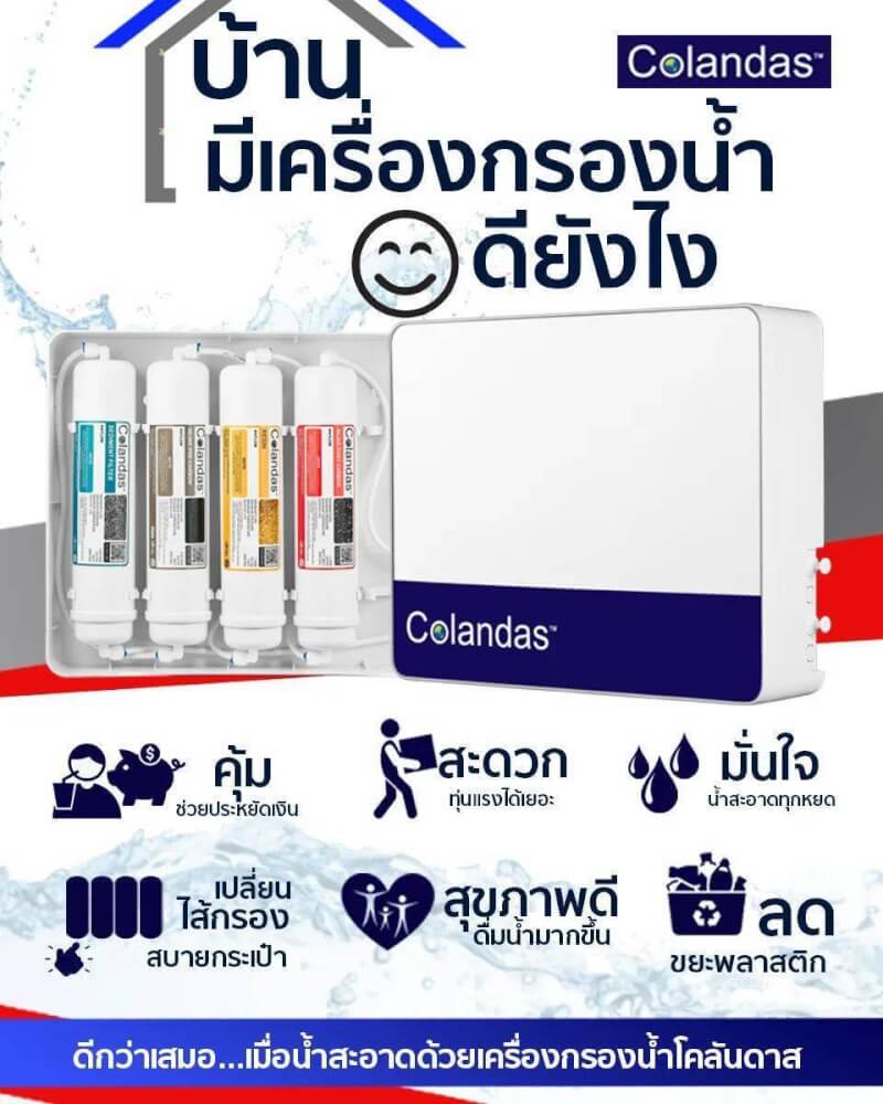 เครื่องกรองน้ำดื่ม 4 ขั้นตอน COLANDAS รุ่น CO-411 